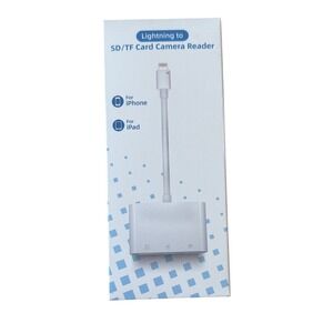 Lightning to SD/TF Card Camera Reader for iPhone and iPad - White